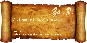 Zsigmond Rémusz névjegykártya